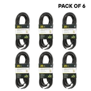 GoGreen Power GG-13725BK 25 Ft. 16/3 Heavy Duty Extension Cord - Black Pack of 6